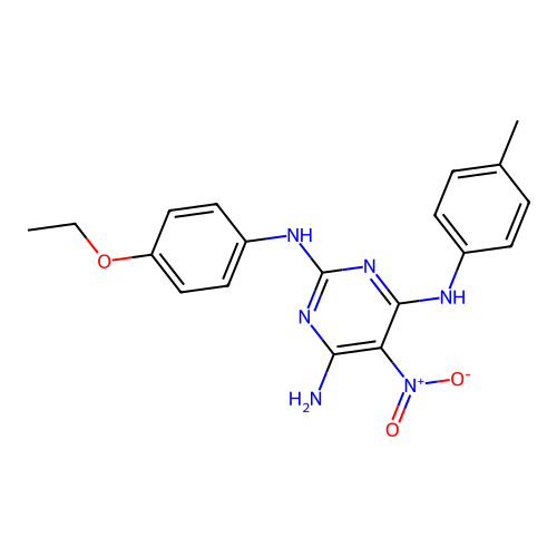 {6-Amino-2-[(4-ethoxyphenyl)amino]-5-nitropyrimidin-4-yl}(4-methylphenyl)amine structure