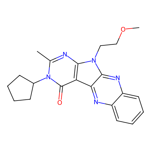 3-cyclopentyl-11-(2-methoxyethyl)-2-methyl-3H-pyrimido[5',4':4,5]pyrrolo[2,3-b]quinoxalin-4(11H)-one structure