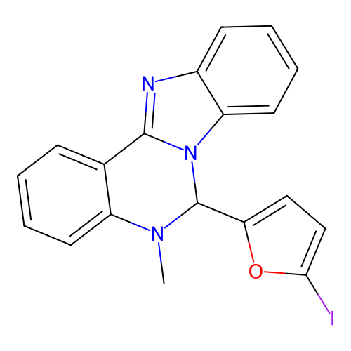 6-(5-Iodofuran-2-yl)-5-methyl-5,6-dihydrobenzimidazo[1,2-c]quinazoline structure