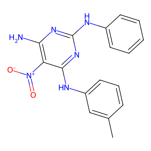 N~4~-(3-methylphenyl)-5-nitro-N~2~-phenylpyrimidine-2,4,6-triamine structure