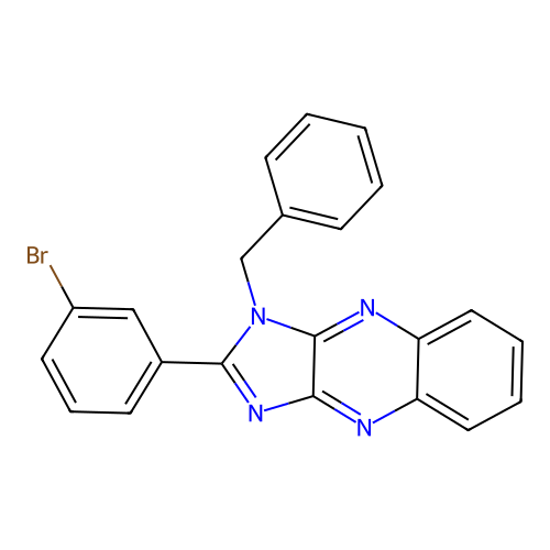1-benzyl-2-(3-bromophenyl)-1H-imidazo[4,5-b]quinoxaline structure