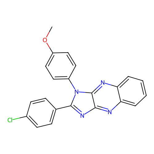 2-(4-chlorophenyl)-1-(4-methoxyphenyl)-1H-imidazo[4,5-b]quinoxaline structure