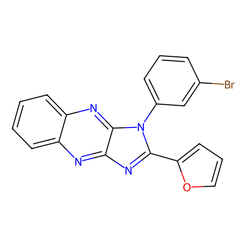 1-(3-bromophenyl)-2-(furan-2-yl)-1H-imidazo[4,5-b]quinoxaline structure