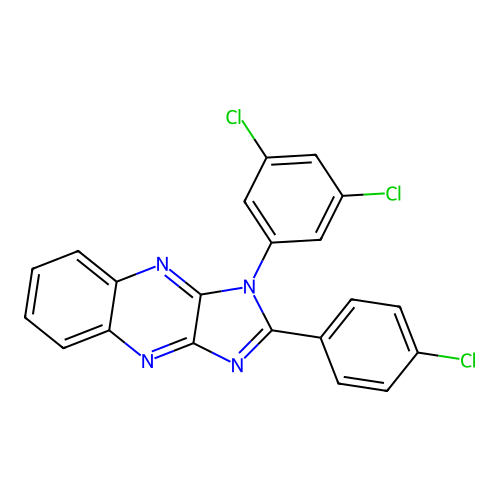 2-(4-chlorophenyl)-1-(3,5-dichlorophenyl)-1H-imidazo[4,5-b]quinoxaline structure