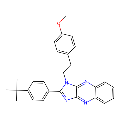 2-(4-tert-butylphenyl)-1-[2-(4-methoxyphenyl)ethyl]-1H-imidazo[4,5-b]quinoxaline structure