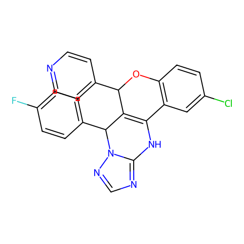C23H15ClFN5O structure