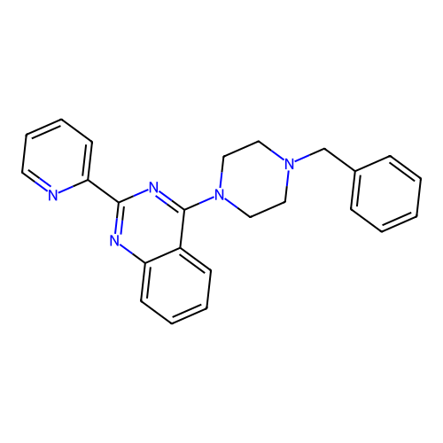 4-(4-Benzylpiperazin-1-yl)-2-(pyridin-2-yl)quinazoline structure