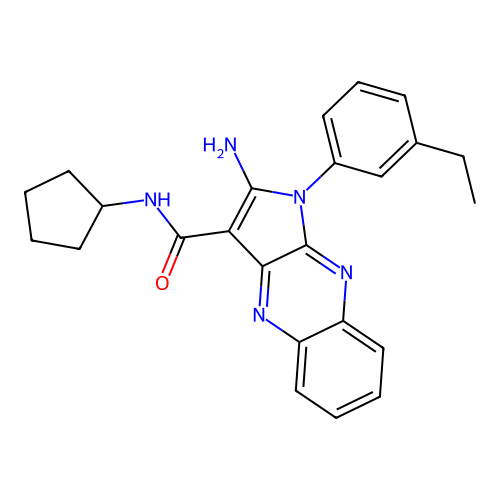 2-amino-N-cyclopentyl-1-(3-ethylphenyl)-1H-pyrrolo[2,3-b]quinoxaline-3-carboxamide structure