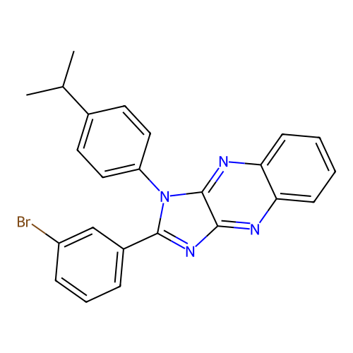 2-(3-bromophenyl)-1-[4-(propan-2-yl)phenyl]-1H-imidazo[4,5-b]quinoxaline structure
