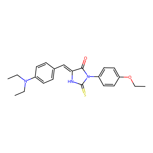 (5Z)-5-[4-(diethylamino)benzylidene]-3-(4-ethoxyphenyl)-2-thioxoimidazolidin-4-one structure