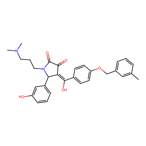 (4E)-1-[3-(dimethylamino)propyl]-4-(hydroxy{4-[(3-methylbenzyl)oxy]phenyl}methylidene)-5-(3-hydroxyphenyl)pyrrolidine-2,3-dione structure
