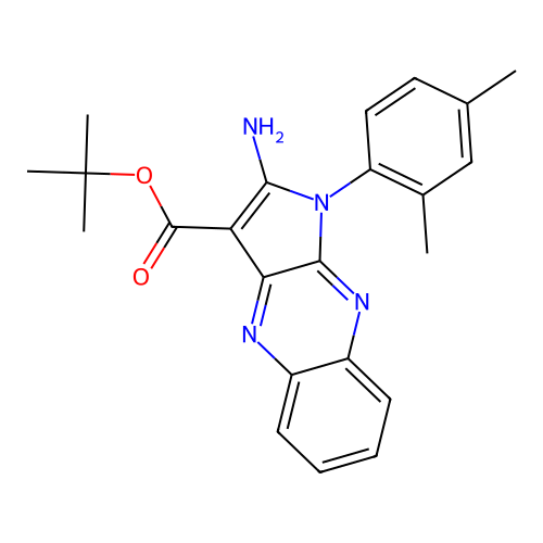 tert-butyl 2-amino-1-(2,4-dimethylphenyl)-1H-pyrrolo[2,3-b]quinoxaline-3-carboxylate structure