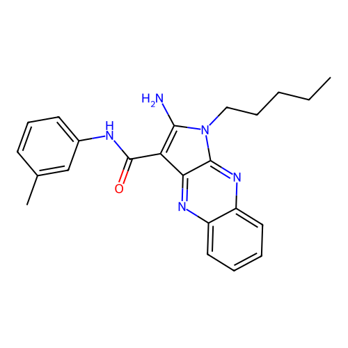 2-amino-N-(3-methylphenyl)-1-pentyl-1H-pyrrolo[2,3-b]quinoxaline-3-carboxamide structure