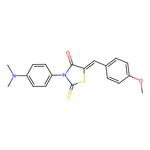 (5Z)-3-[4-(dimethylamino)phenyl]-5-(4-methoxybenzylidene)-2-thioxo-1,3-thiazolidin-4-one structure