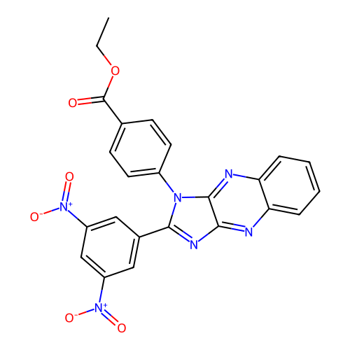 ethyl 4-(2-(3,5-dinitrophenyl)-1H-imidazo[4,5-b]quinoxalin-1-yl)benzoate structure