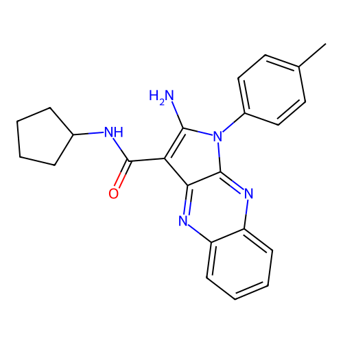 2-amino-N-cyclopentyl-1-(4-methylphenyl)-1H-pyrrolo[2,3-b]quinoxaline-3-carboxamide structure