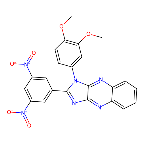 1-(3,4-dimethoxyphenyl)-2-(3,5-dinitrophenyl)-1H-imidazo[4,5-b]quinoxaline structure