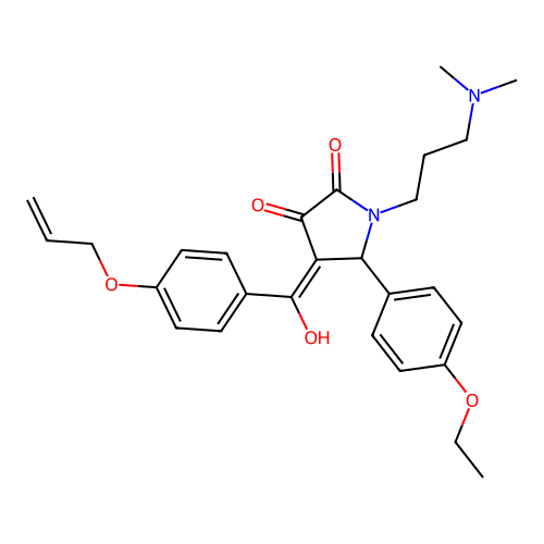 (4E)-1-[3-(dimethylamino)propyl]-5-(4-ethoxyphenyl)-4-[hydroxy-(4-prop-2-enoxyphenyl)methylidene]pyrrolidine-2,3-dione structure