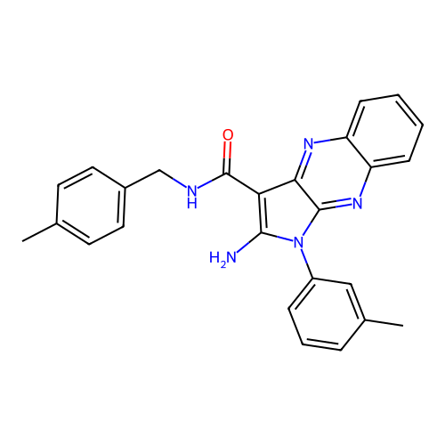 2-amino-N-(4-methylbenzyl)-1-(3-methylphenyl)-1H-pyrrolo[2,3-b]quinoxaline-3-carboxamide structure