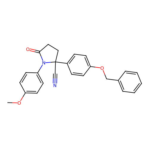 2-(4-(Benzyloxy)phenyl)-1-(4-methoxyphenyl)-5-oxopyrrolidine-2-carbonitrile structure