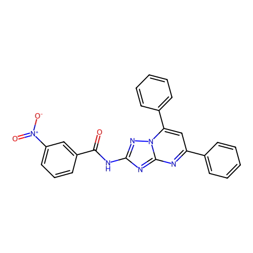 N-(5,7-diphenyl-[1,2,4]triazolo[1,5-a]pyrimidin-2-yl)-3-nitrobenzamide structure