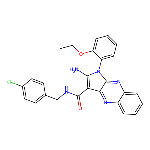 2-amino-N-(4-chlorobenzyl)-1-(2-ethoxyphenyl)-1H-pyrrolo[2,3-b]quinoxaline-3-carboxamide structure