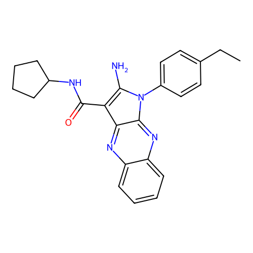 2-amino-N-cyclopentyl-1-(4-ethylphenyl)-1H-pyrrolo[2,3-b]quinoxaline-3-carboxamide structure