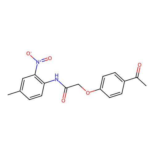 2-(4-acetylphenoxy)-N-(4-methyl-2-nitrophenyl)acetamide structure