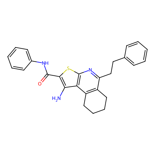 1-amino-5-phenethyl-N-phenyl-6,7,8,9-tetrahydrothieno[2,3-c]isoquinoline-2-carboxamide structure