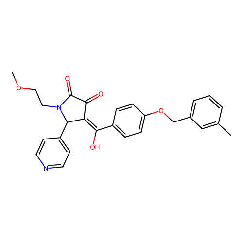 (4E)-4-(hydroxy{4-[(3-methylbenzyl)oxy]phenyl}methylidene)-1-(2-methoxyethyl)-5-(pyridin-4-yl)pyrrolidine-2,3-dione structure