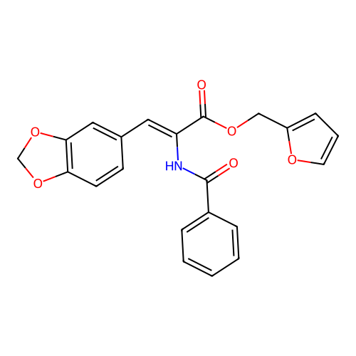 (Z)-furan-2-ylmethyl 2-benzamido-3-(benzo[d][1,3]dioxol-5-yl)acrylate structure