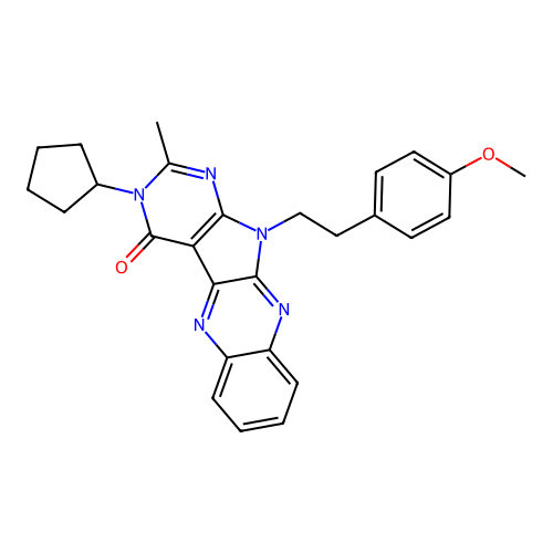 3-cyclopentyl-11-(4-methoxyphenethyl)-2-methyl-3H-pyrimido[5',4':4,5]pyrrolo[2,3-b]quinoxalin-4(11H)-one structure