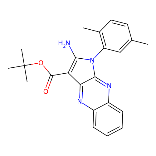 tert-butyl 2-amino-1-(2,5-dimethylphenyl)-1H-pyrrolo[2,3-b]quinoxaline-3-carboxylate structure