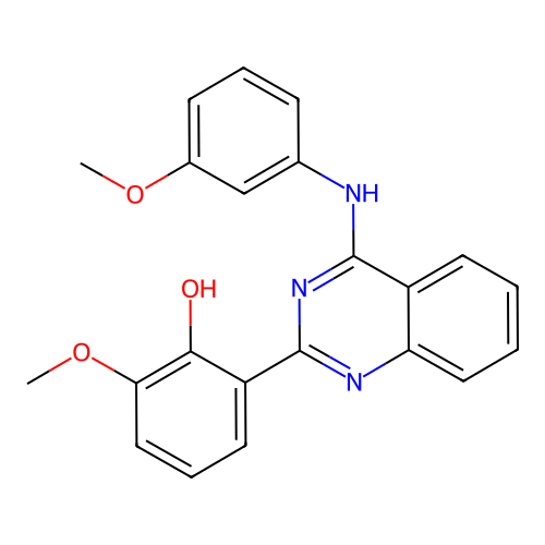2-Methoxy-6-(4-((3-methoxyphenyl)amino)quinazolin-2-yl)phenol structure
