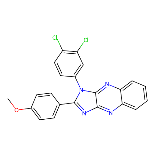 1-(3,4-dichlorophenyl)-2-(4-methoxyphenyl)-1H-imidazo[4,5-b]quinoxaline structure