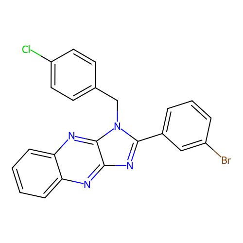2-(3-bromophenyl)-1-(4-chlorobenzyl)-1H-imidazo[4,5-b]quinoxaline structure