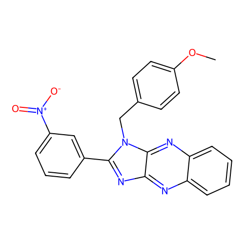 1-(4-methoxybenzyl)-2-(3-nitrophenyl)-1H-imidazo[4,5-b]quinoxaline structure