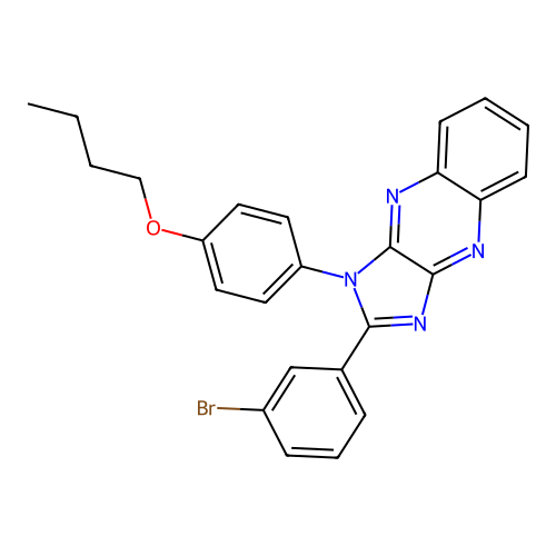 2-(3-bromophenyl)-1-(4-butoxyphenyl)-1H-imidazo[4,5-b]quinoxaline structure