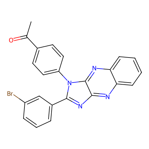 1-(4-(2-(3-bromophenyl)-1H-imidazo[4,5-b]quinoxalin-1-yl)phenyl)ethanone structure