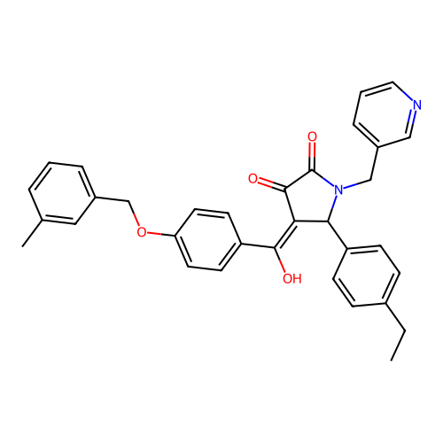 (4E)-5-(4-ethylphenyl)-4-(hydroxy{4-[(3-methylbenzyl)oxy]phenyl}methylidene)-1-(pyridin-3-ylmethyl)pyrrolidine-2,3-dione structure