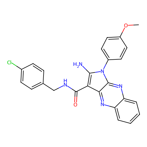 2-amino-N-(4-chlorobenzyl)-1-(4-methoxyphenyl)-1H-pyrrolo[2,3-b]quinoxaline-3-carboxamide structure