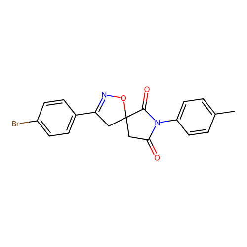 2-(4-bromophenyl)-8-(4-methylphenyl)-4-oxa-3,8-diazaspiro[4.4]non-2-ene-7,9-dione structure