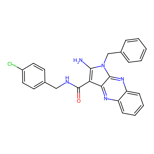 2-amino-1-benzyl-N-(4-chlorobenzyl)-1H-pyrrolo[2,3-b]quinoxaline-3-carboxamide structure