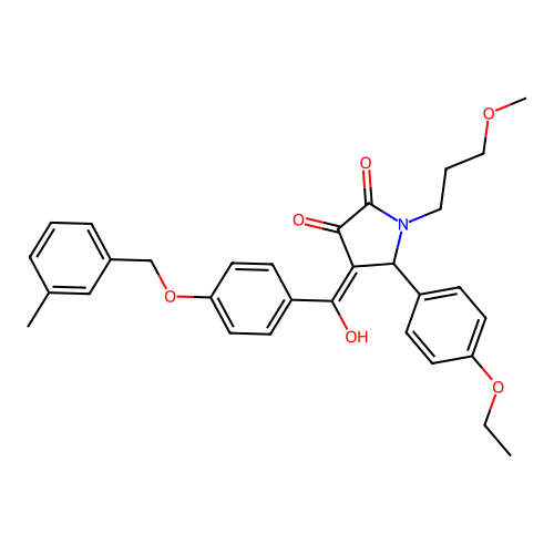 (4E)-5-(4-ethoxyphenyl)-4-(hydroxy{4-[(3-methylbenzyl)oxy]phenyl}methylidene)-1-(3-methoxypropyl)pyrrolidine-2,3-dione structure