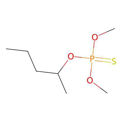 Phosphorothioic acid, O,O-dimethyl S-pentyl ester structure