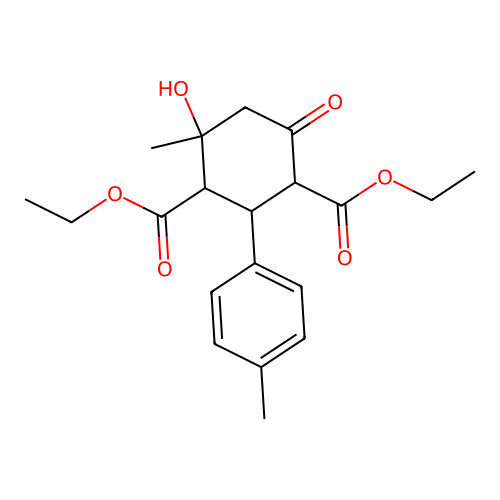 Diethyl 4-hydroxy-4-methyl-2-(4-methylphenyl)-6-oxocyclohexane-1,3-dicarboxylate structure