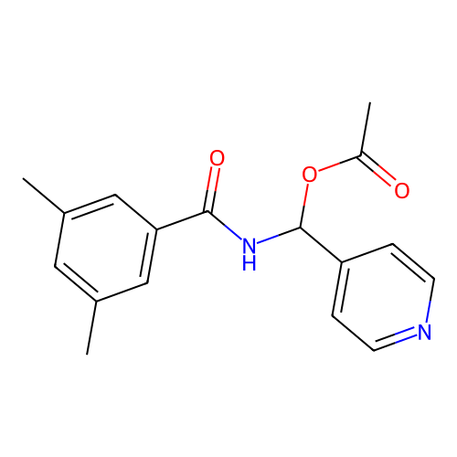 (3,5-Dimethylbenzamido)(pyridin-4-yl)methyl acetate structure