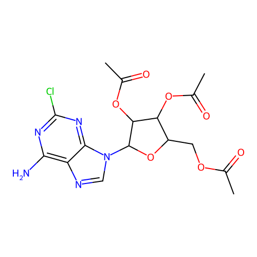[3,4-Diacetyloxy-5-(6-amino-2-chloropurin-9-yl)oxolan-2-yl]methyl acetate structure