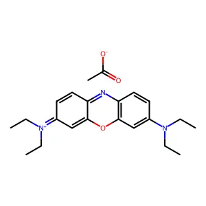 Phenoxazin-5-ium, 3,7-bis(diethylamino)-, acetate (1:1) structure