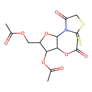 4-Thiazolidinone, 2-thioxo-3-(2,3,5-tri-O-acetyl-beta-D-ribofuranosyl)- structure